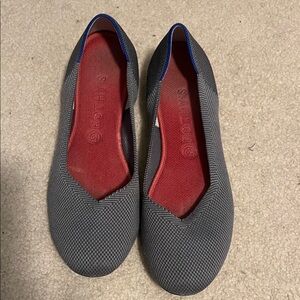 Rothy's Gray and Red Flats